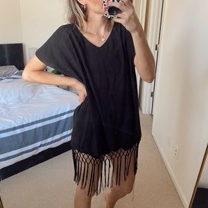 Fringe swim coverup